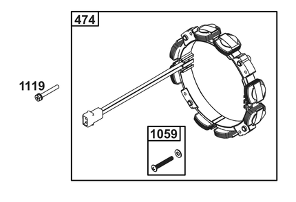Alternator Group Diagram and Parts List for 386777-0153-B5 200000 - 399999 Briggs and Stratton Engine
